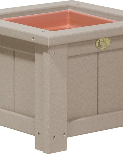 LuxCraft Poly 15" Square Planter (Weatherwood)