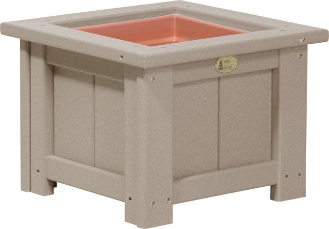 LuxCraft Poly 15" Square Planter (Weatherwood)