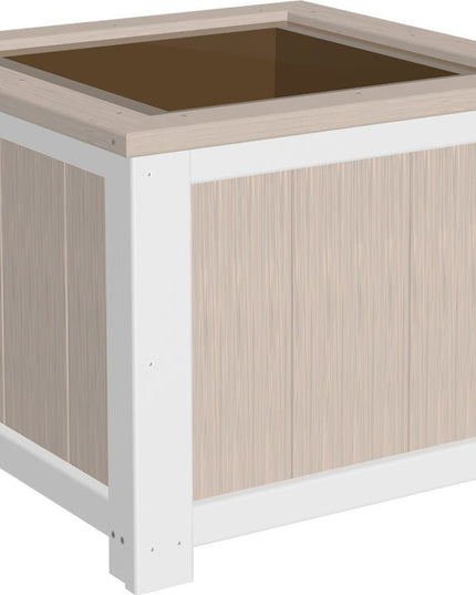 LuxCraft Poly 24" Square Planter (Birch & White)