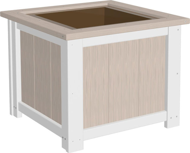 LuxCraft Poly 24" Square Planter (Birch & White)