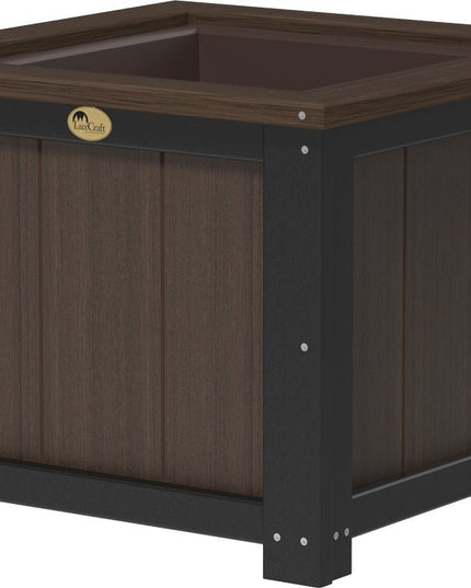 LuxCraft Poly 24" Square Planter (Brazilian Walnut & Black)