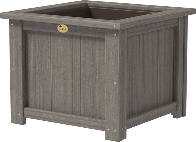 LuxCraft Poly 24" Square Planter (Coastal Gray)