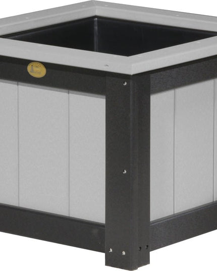 LuxCraft Poly 24" Square Planter (Dove Gray & Black)
