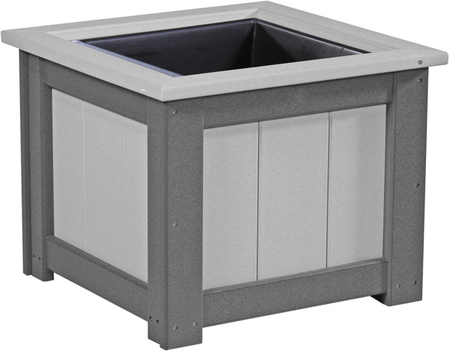 LuxCraft Poly 24" Square Planter (Dove Gray & Slate)