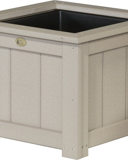 LuxCraft Poly 24" Square Planter (Weatherwood)