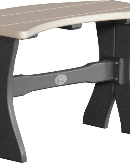 LuxCraft Poly 28" Table  Bench (Weatherwood & Black)