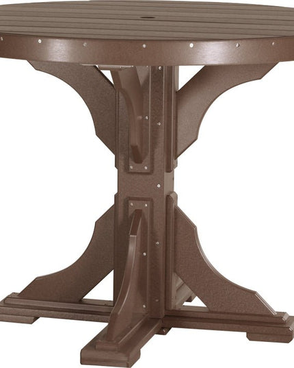 LuxCraft 4' Round Table Chestnut Brown Counter Height