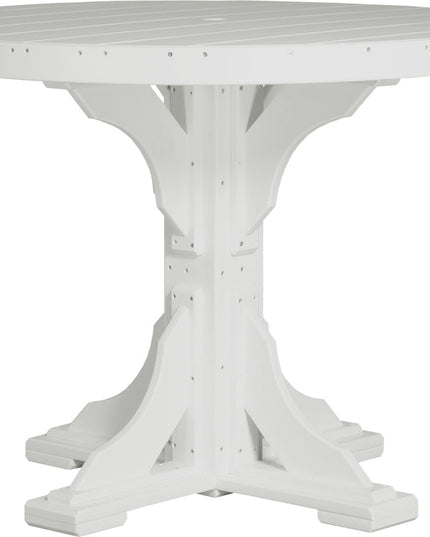 LuxCraft 4' Round Table white counter height.
