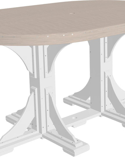 LuxCraft Poly 4 x 6 Oval Table Birch & White Counter Height