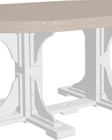 LuxCraft Poly 4 x 6 Oval Table Birch & White Dining Height