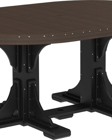 LuxCraft Poly 4 x 6 Oval Table Brazilian Walnut Dining Height