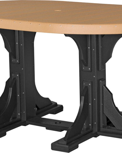 LuxCraft Poly 4 x 6 Oval Table Cedar & Black Counter Height