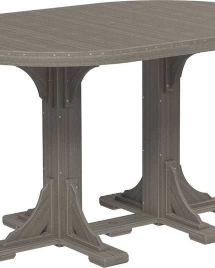 LuxCraft Poly 4 x 6 Oval Table Coastal Gray Bar Height