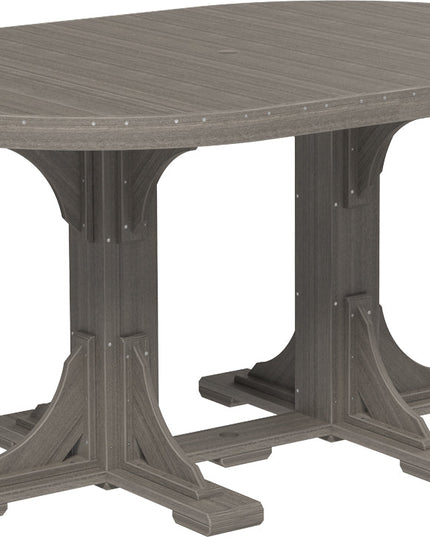 LuxCraft Poly 4 x 6 Oval Table Coastal Gray Counter Height
