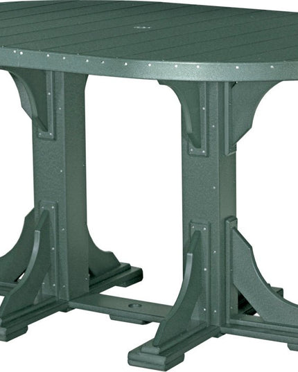 LuxCraft Poly 4 x 6 Oval Table Green Bar Height