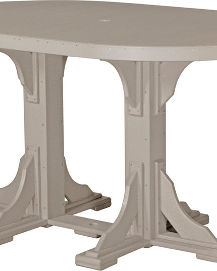 LuxCraft Poly 4 x 6 Oval Table Weatherwood Bar Height