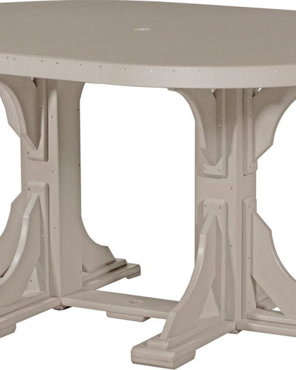 LuxCraft Poly 4 x 6 Oval Table Weatherwood Counter Height