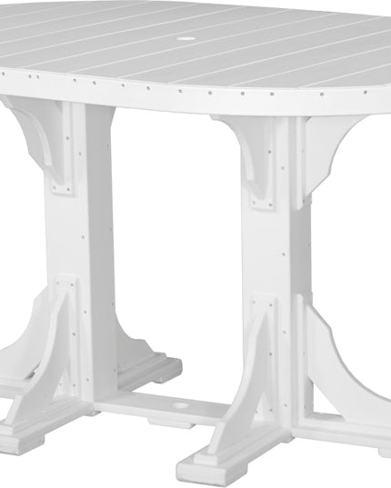 LuxCraft Poly 4 x 6 Oval Table White Bar Height