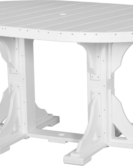LuxCraft Poly 4 x 6 Oval Table White Counter Height