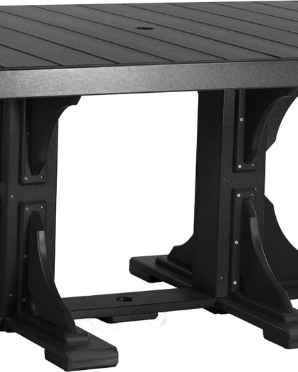 LuxCraft Poly 4x6 Rectangular Dining HeightTable (Black)