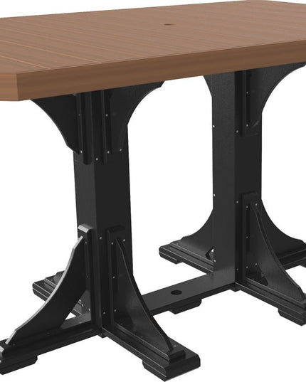 LuxCraft Poly 4x6 Rectangular Table Bar Height (Antique Mahogany & Black)
