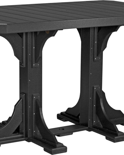 LuxCraft Poly 4x6 Rectangular Table Bar Height (Black)
