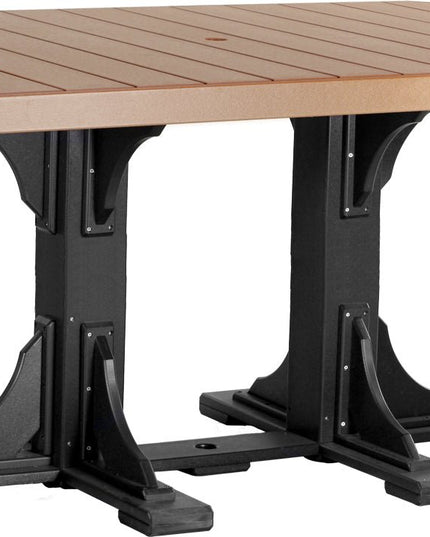 LuxCraft Poly 4x6 Rectangular Table Bar Height (Cedar & Black)