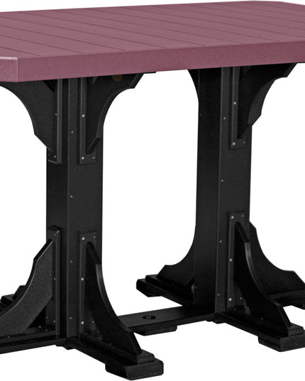LuxCraft Poly 4x6 Rectangular Table Bar Height (Cherrywood & Black)