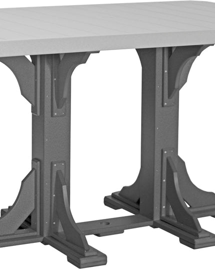 LuxCraft Poly 4x6 Rectangular Table Bar Height (Dove Gray & Slate)