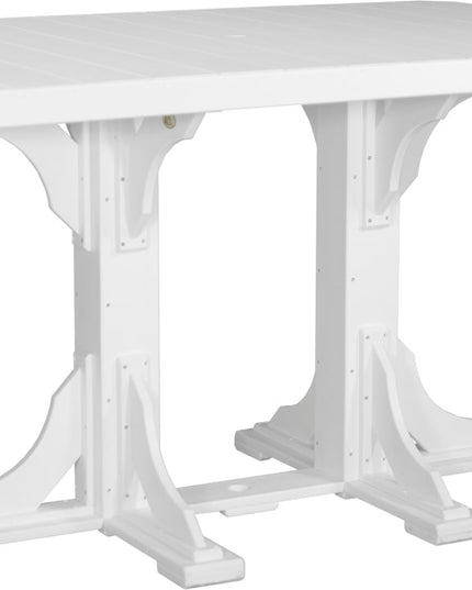 LuxCraft Poly 4x6 Rectangular Table Bar Height (White)