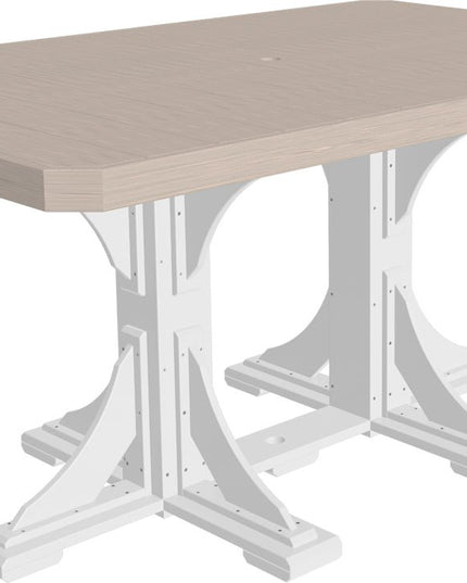 LuxCraft Poly 4x6 Rectangular Table Counter Height (Birch & White)