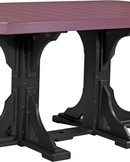 LuxCraft Poly 4x6 Rectangular Table Counter Height (Cherrywood & Black)