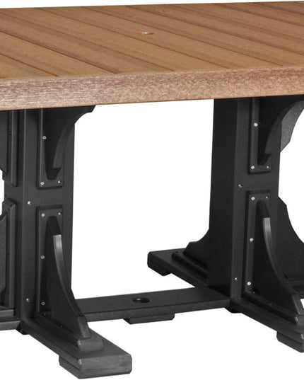 LuxCraft Poly 4x6 Rectangular Table Dining Height (Antique Mahogany & Black)
