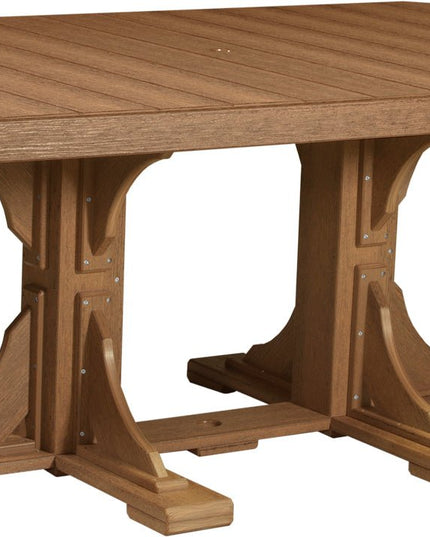 LuxCraft Poly 4x6 Rectangular Table Dining Height (Antique Mahogany)