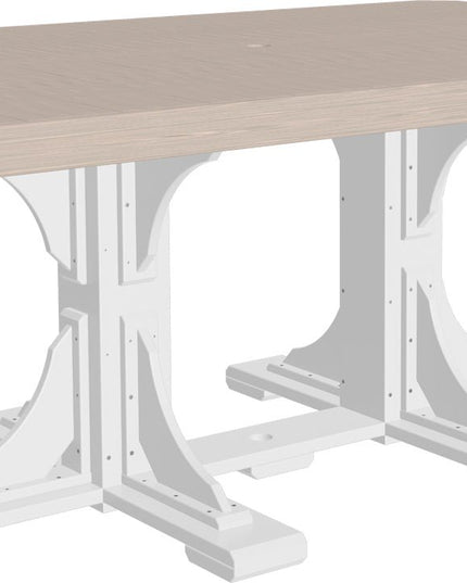 LuxCraft Poly 4x6 Rectangular Table Dining Height (Birch & White)