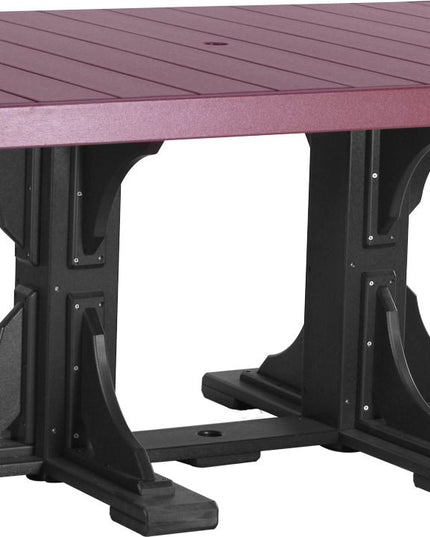 LuxCraft Poly 4x6 Rectangular Table Dining Height (Cherrywood & Black)