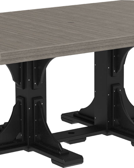 LuxCraft Poly 4x6 Rectangular Table Dining Height (Coastal Gray & Black)