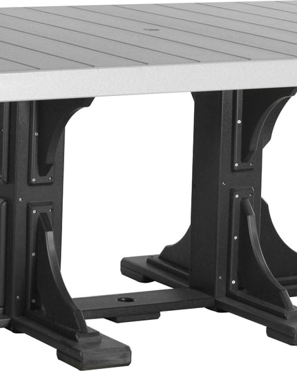 LuxCraft Poly 4x6 Rectangular Table Dining Height (Dove Gray & Black)