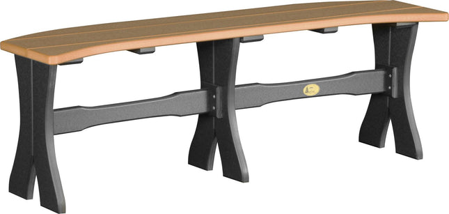LuxCraft Poly 52" Table  Bench (Cedar & Black)