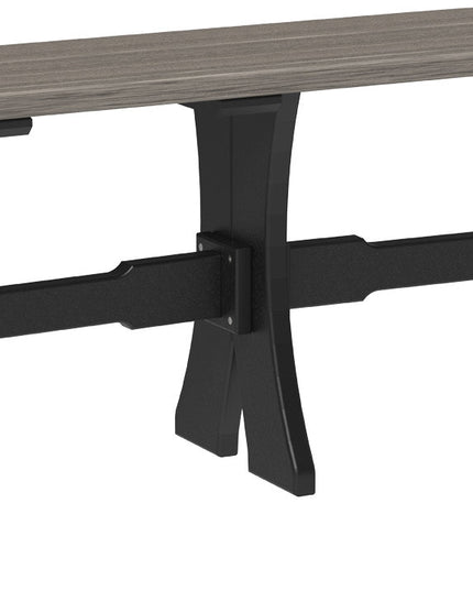 LuxCraft Poly 52" Table  Bench (Coastal Gray & Black)