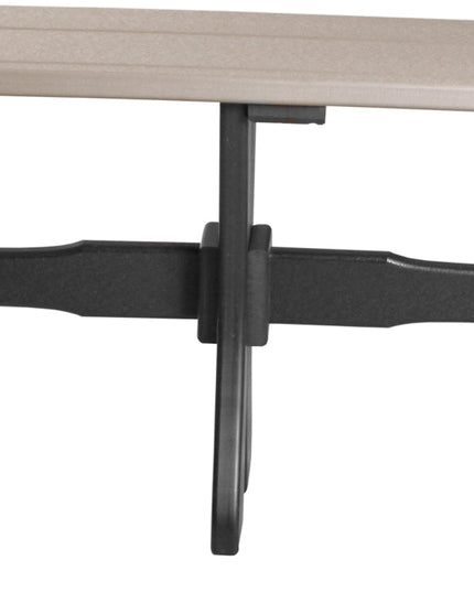 LuxCraft Poly 52" Table  Bench (Weatherwood & Black)