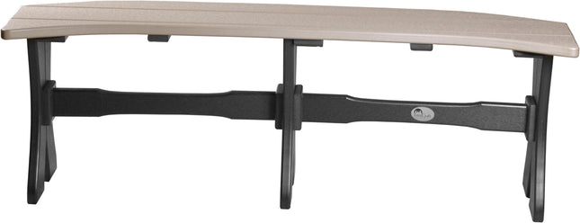 LuxCraft Poly 52" Table  Bench (Weatherwood & Black)