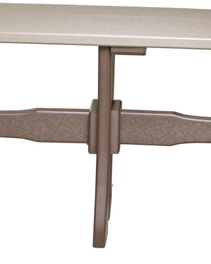 LuxCraft Poly 52" Table  Bench (Weatherwood & Chestnut Brown)