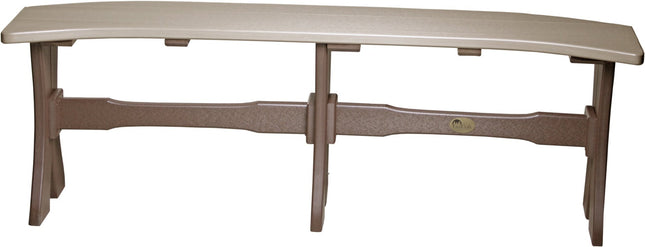LuxCraft Poly 52" Table  Bench (Weatherwood & Chestnut Brown)