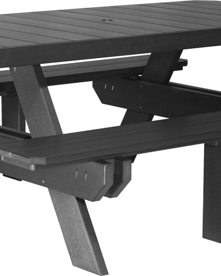 LuxCraft Poly 6' Rectangular Picnic Table (Black)