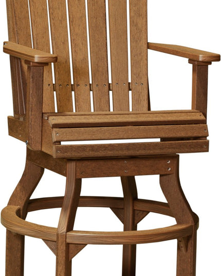 LuxCraft Poly Adirondack Swivel Chair (Bar Height) Antique Mahogany