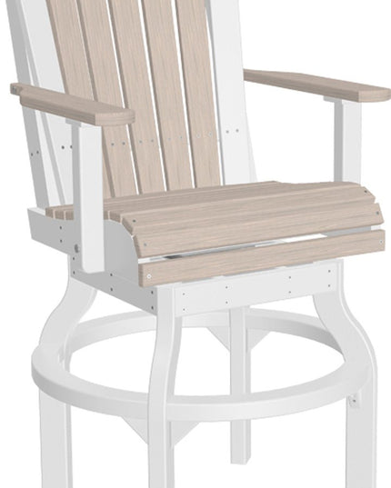 LuxCraft Poly Adirondack Swivel Chair (Bar Height) Birch & White