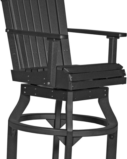LuxCraft Poly Adirondack Swivel Chair (Bar Height) Black