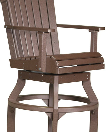 LuxCraft Poly Adirondack Swivel Chair (Bar Height) Chestnut Brown