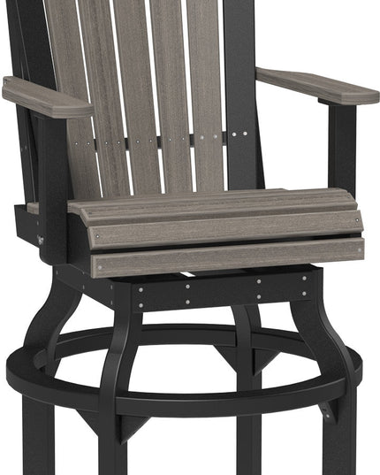 LuxCraft Poly Adirondack Swivel Chair (Bar Height) Coastal Gray & Black